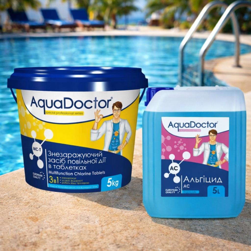 Набор средств для дезинфекции воды в бассейне Aquadoctor 2 в 1 (2646)
