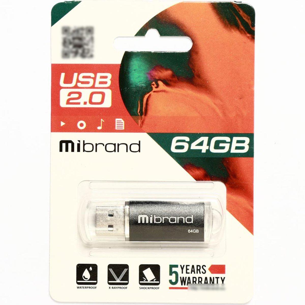 Флеш память Flash Mibrand Usb 2.0 Cougar 64 Gb Black - фото 2