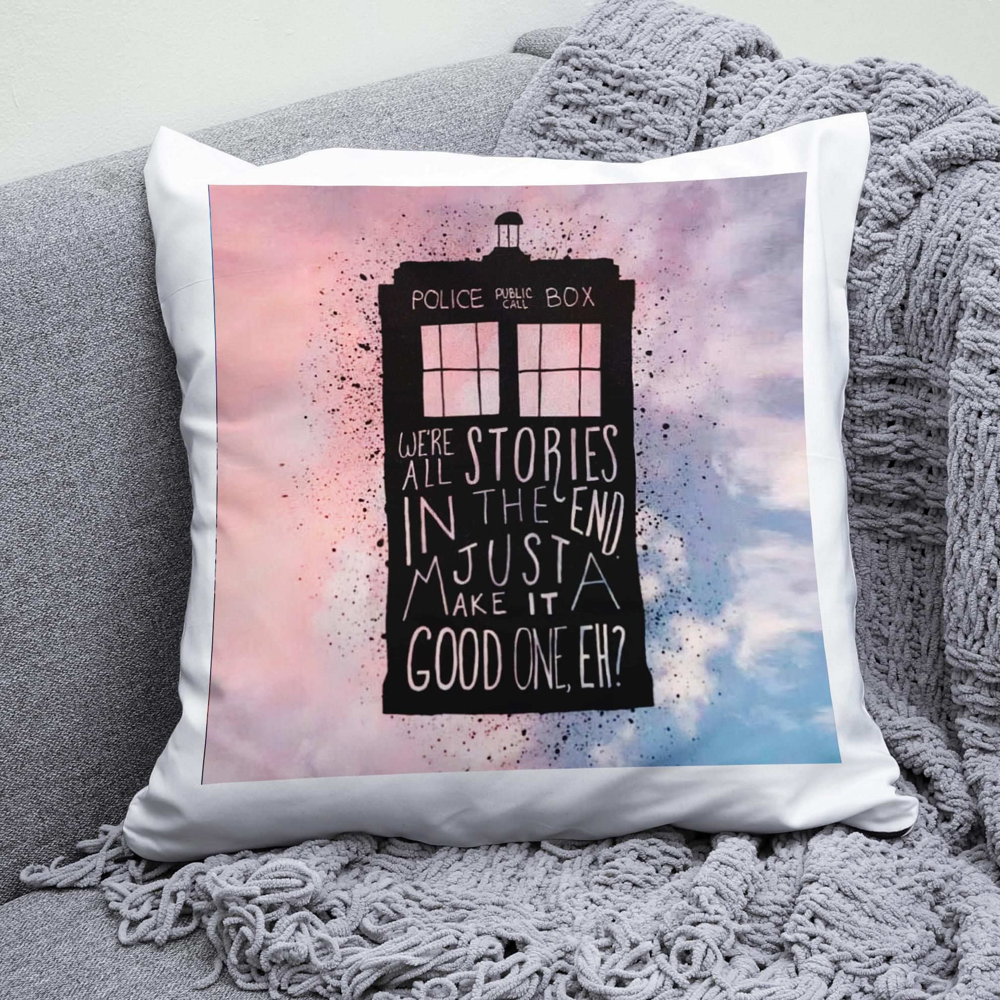 Плюшевая подушка квадрат с принтом Doctor Who