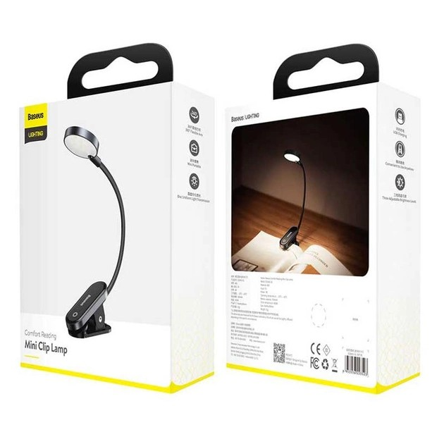 Настольные лампы BASEUS Mini Clip Lamp DGRAD-0G USB беспроводная светодиодная со встроенным аккумулятором 350 mAh Grey - фото 2