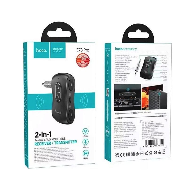 Bluetooth-ресивер Hoco E73 Pro Journey AUX BT audio receiver/transmitter Black Star (6931474783752) - фото 2 Bluetooth-ресивер Hoco E73 Pro Journey AUX BT audio receiver/transmitter Black Star (6931474783752) - фото 2
