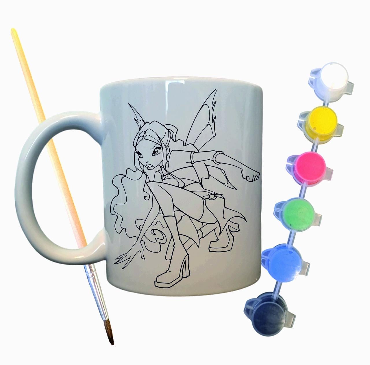 Набор для творчества кружка раскраска Очаровательная Фея 330 мл Белый (КР0028)