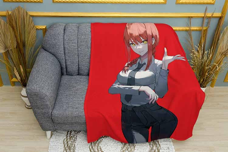 Плед Makima on the red background Chainsaw man плюш двухслойный 150х210 см (113745-3) Плед Makima on the red background Chainsaw man плюш двухслойный 150х210 см (113745-3)