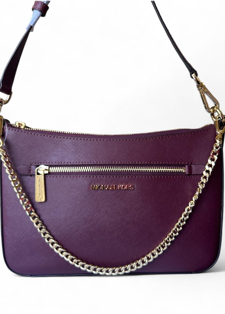 Жіноча сумка Michael Kors Jet Set Item 35T1GTTC5L Merlot SM Chain Shldr XBody Leather Бордовий (2763147632)