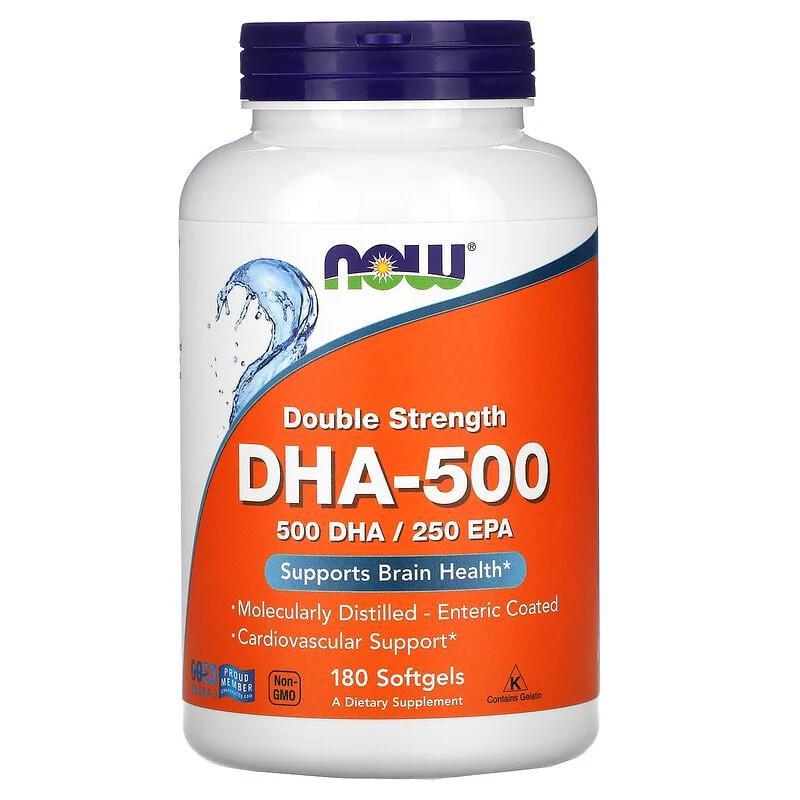Омега-3 ДГК-500/ЭПК-250 Now Foods DHA-500 180 капс.