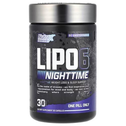 Комплексный жиросжигатель Nutrex LIPO-6 Nighttime 30 Caps (NRX-75556)