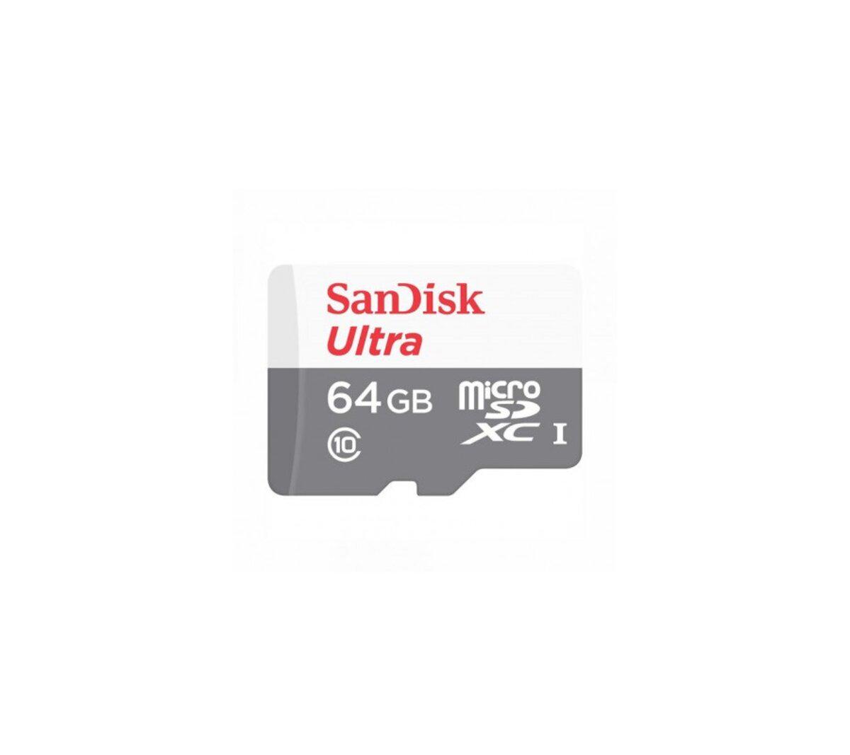 Карта памяти microSDXC SanDisk Ultra 64 Gb class 10 A1 100Mb/s Adapter SD (SDSQUNR-064G-GN3MA) - фото 2