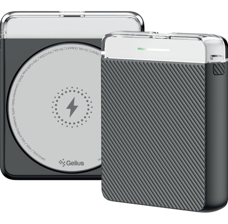 Повербанк с беспроводной зарядкой Gelius Avelon GP-PBW301 Magnetic Wireless Charge 15W 5000 mAh Black (2771308545) - фото 2
