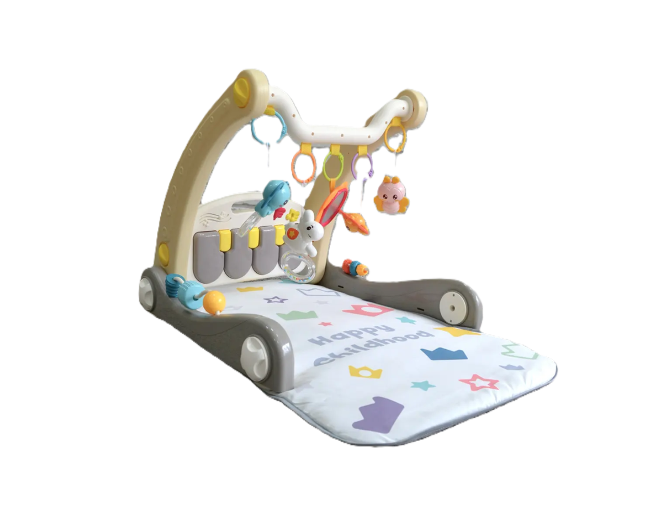 Ходунки HE-0621/12 2в1 игровой музыкальный коврик/пианино/погремушки (116454)