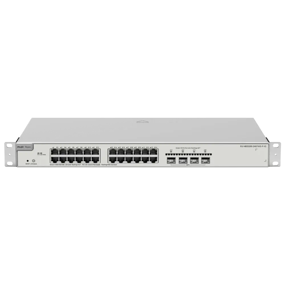 Коммутатор 24 порта управляемый Ruijie Reyee RG-NBS5200-24GT4XS-P-V2 L3 POE