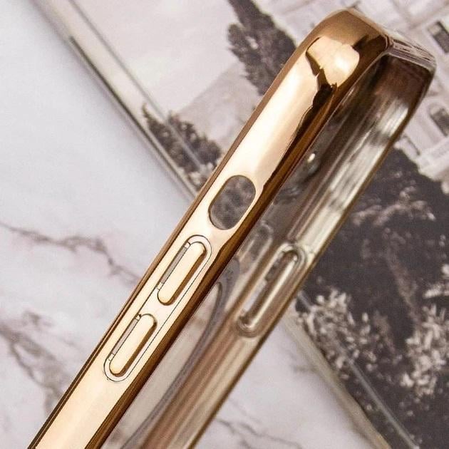 TPU хромовий чохол Chrome with Magnetic + захист камери для Apple iPhone 15 (6.1") Gold - фото 4