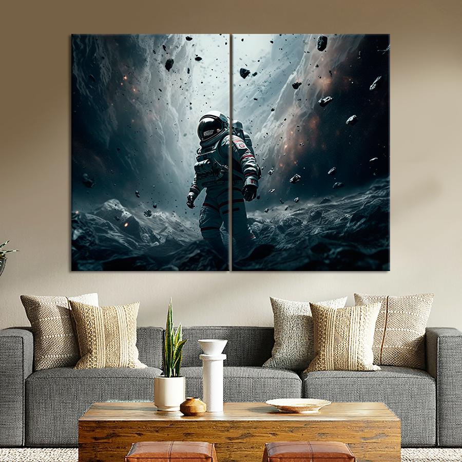 Картина космос Космонавт на каменной планете 165x122 см (A1302-2) Картина космос Космонавт на каменной планете 165x122 см (A1302-2)