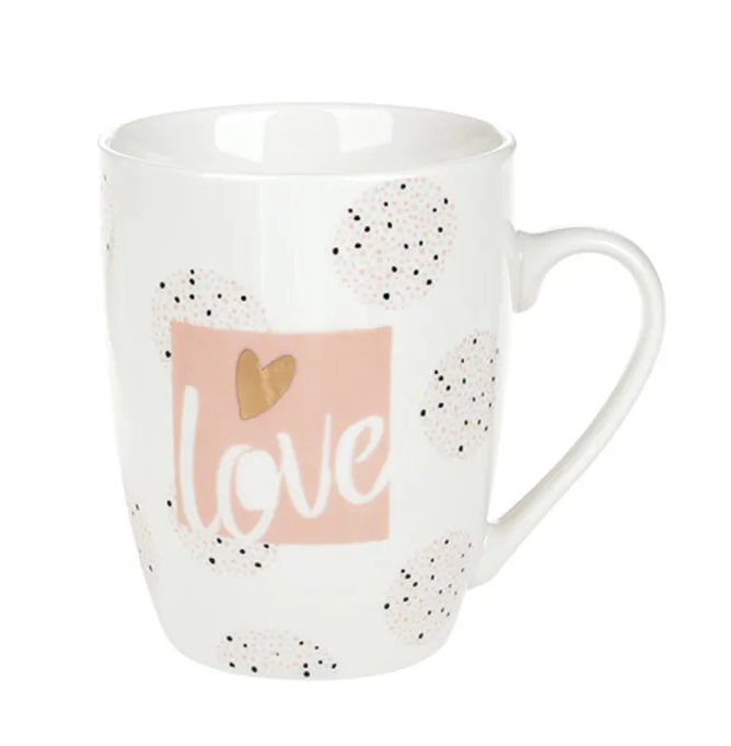 Чашка фарфоровая Flora Love 0,32 л Розовый 31948