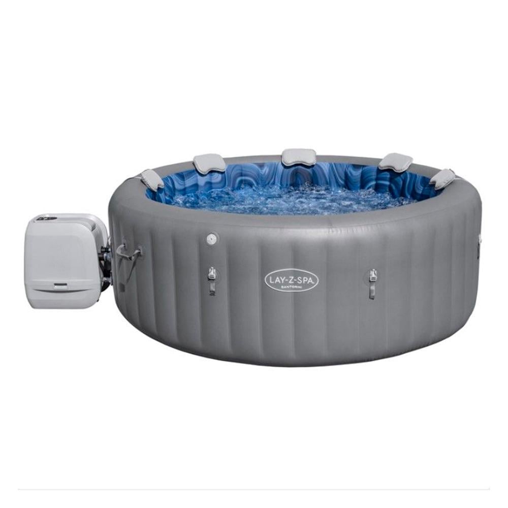 Надувний SPA басейн-джакузі Bestway 6001T 216x80 см з Wi-Fi управлінням Сірий