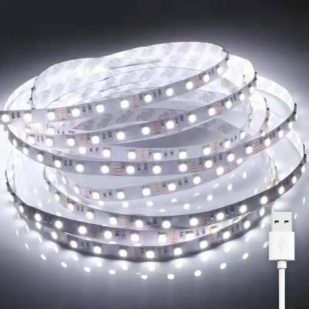 Светодиодная лента USB 60LED/1 м 5 м Белый (SZ-1761-03)