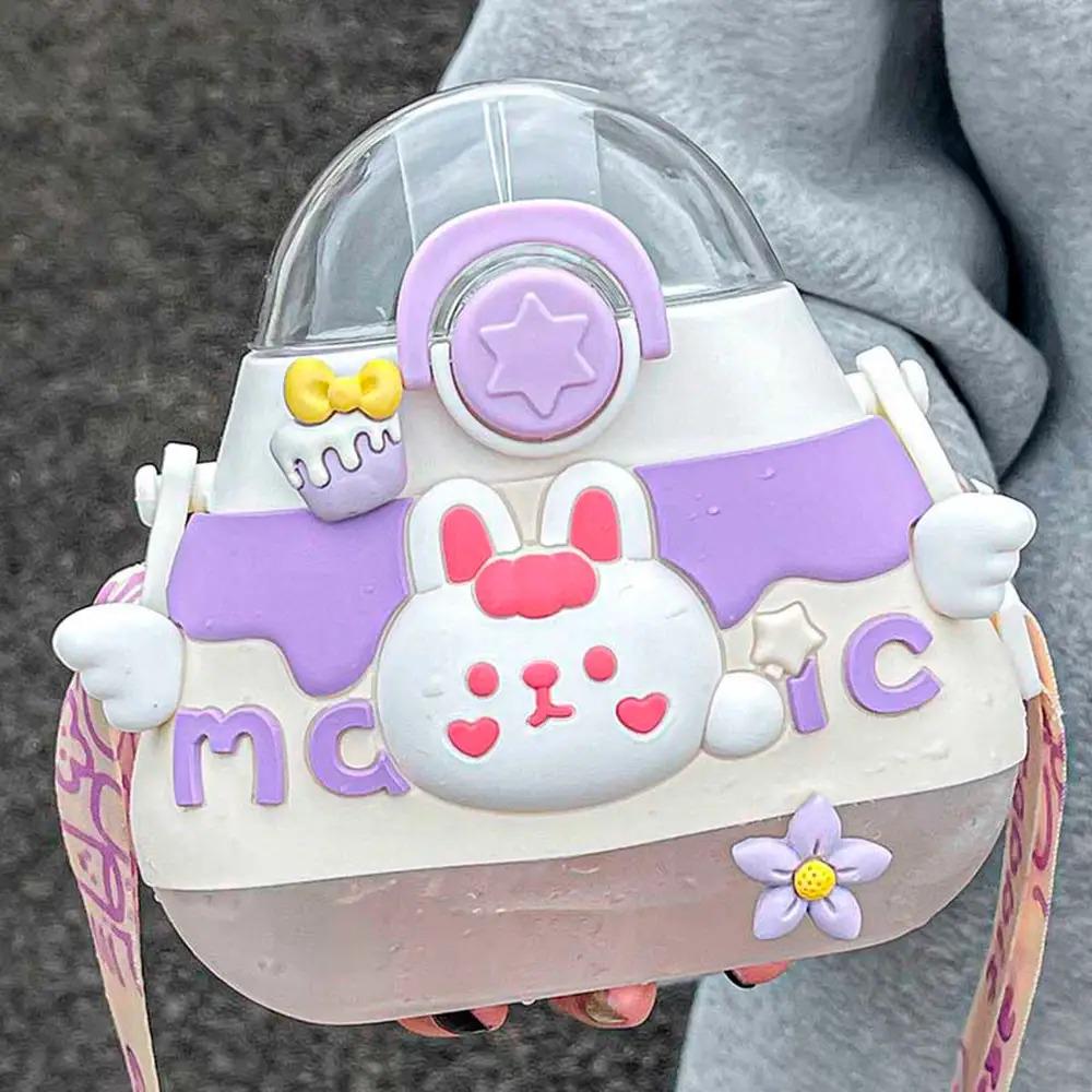 Детская бутылка для воды POP02313 с силиконовой трубочкой и ремешком 520 мл Фиолетовый - фото 3 Детская бутылка для воды POP02313 с силиконовой трубочкой и ремешком 520 мл Фиолетовый - фото 3