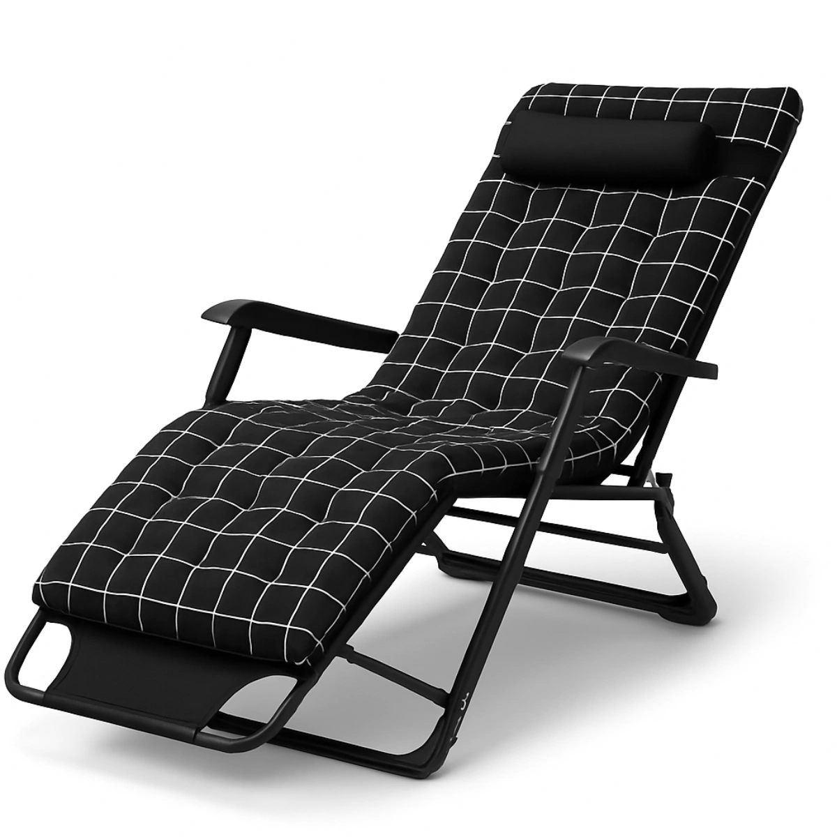 Кровать-раскладушка LEOBRO 175х66х77 см до 150 кг с матрасом Черный (LBFCB-G4-PAT)