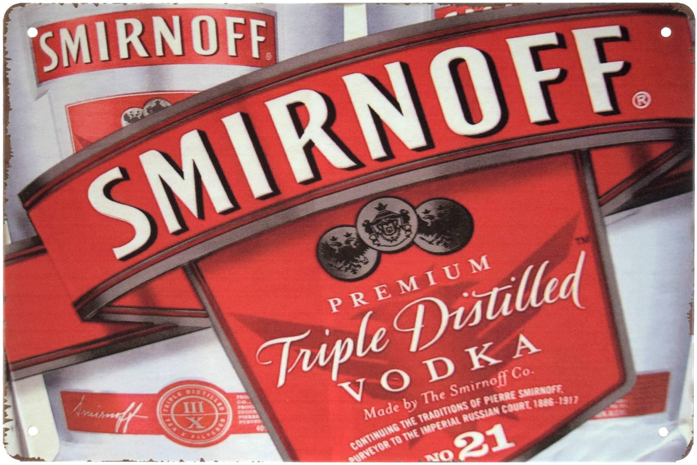 Табличка металлическая Smirnoff 20x30 см