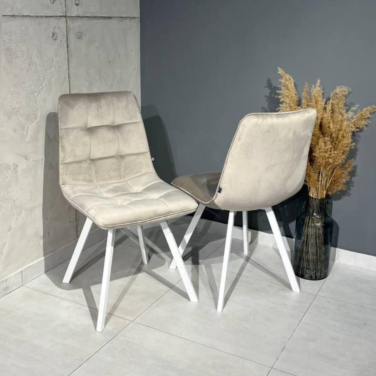 Стул кухонный велюровый Jam EximTextil Жасмин Мокко/Белый мат