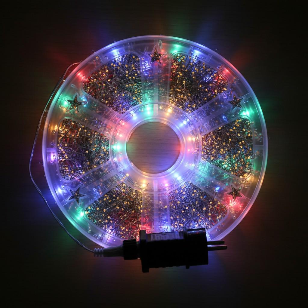 Мережева гірлянда-нитка кімнатна роса хвойна лапа 50 м 1500 LED світлодіодів Білий/Мультиколір (D1500L50MWML) - фото 6 Мережева гірлянда-нитка кімнатна роса хвойна лапа 50 м 1500 LED світлодіодів Білий/Мультиколір (D1500L50MWML) - фото 6