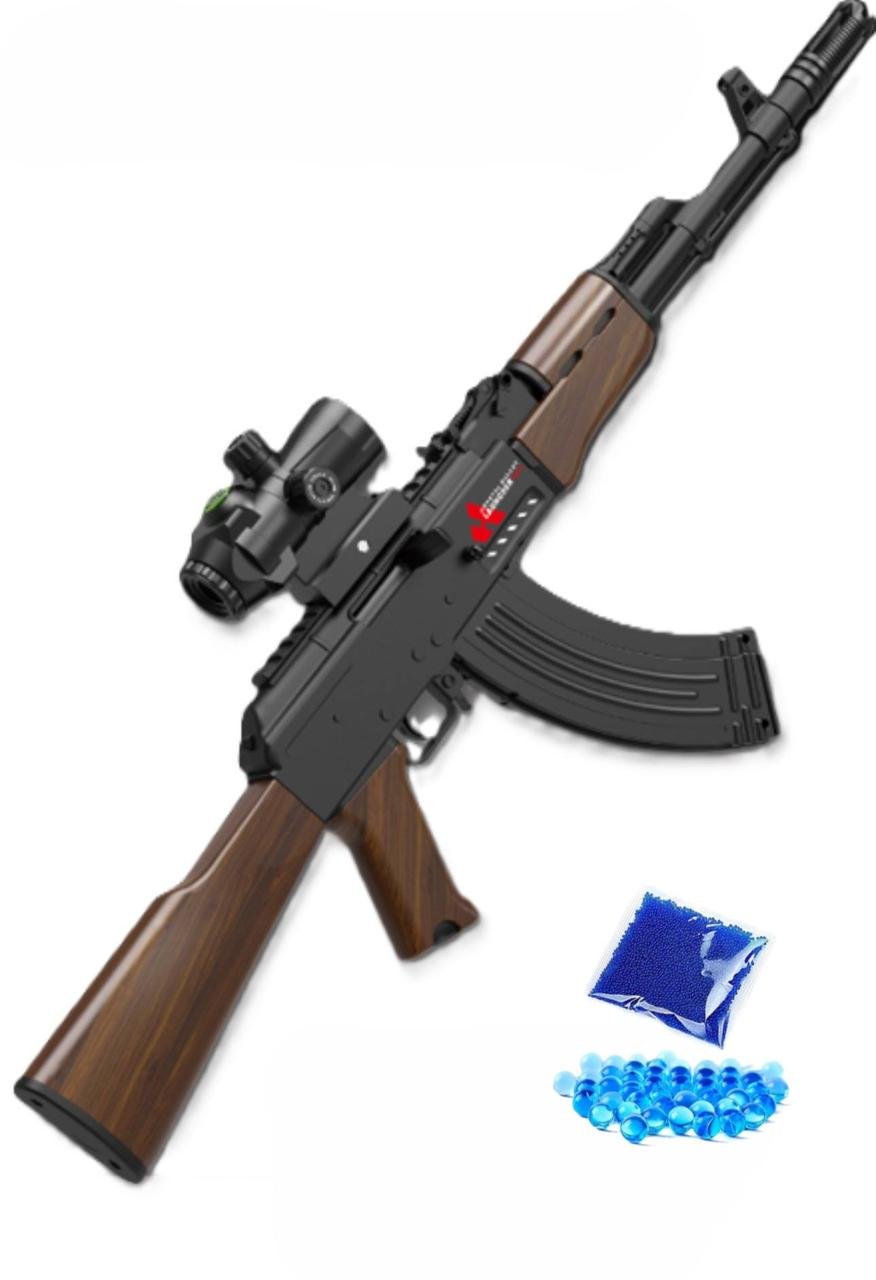 Автомат игрушечный Орбиган AK-47 на орбизах 80 см аккумуляторный и 10000 орбизов Коричневый с черным Автомат игрушечный Орбиган AK-47 на орбизах 80 см аккумуляторный и 10000 орбизов Коричневый с черным