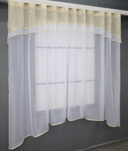 Гардина кухонная с аркой 280х170 см Белый/Бежевый (036к) - фото 3 Гардина кухонная с аркой 280х170 см Белый/Бежевый (036к) - фото 3