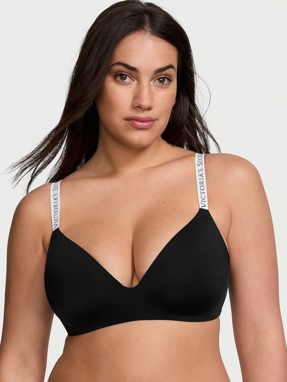 Бюстгальтер безкаркасний Victoria's Secret Lightly-Lined Wireless Bra 80B 36B Чорний