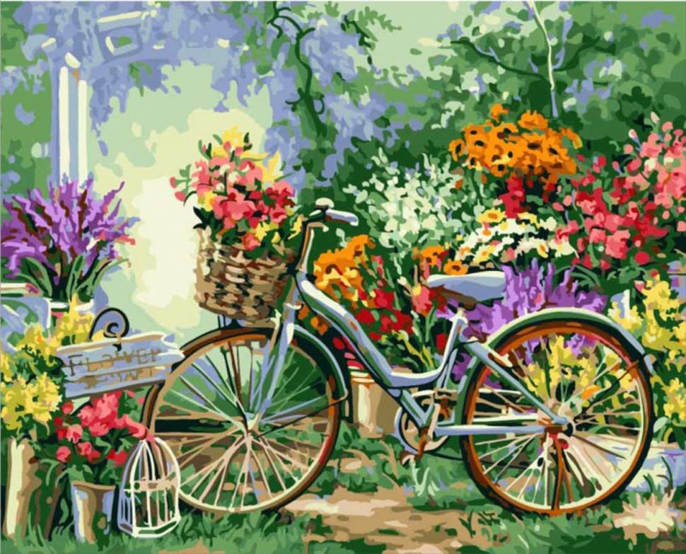 Картина по номерам Art Craft "Велосипед в цветах" 40x50 см (12501-AC)