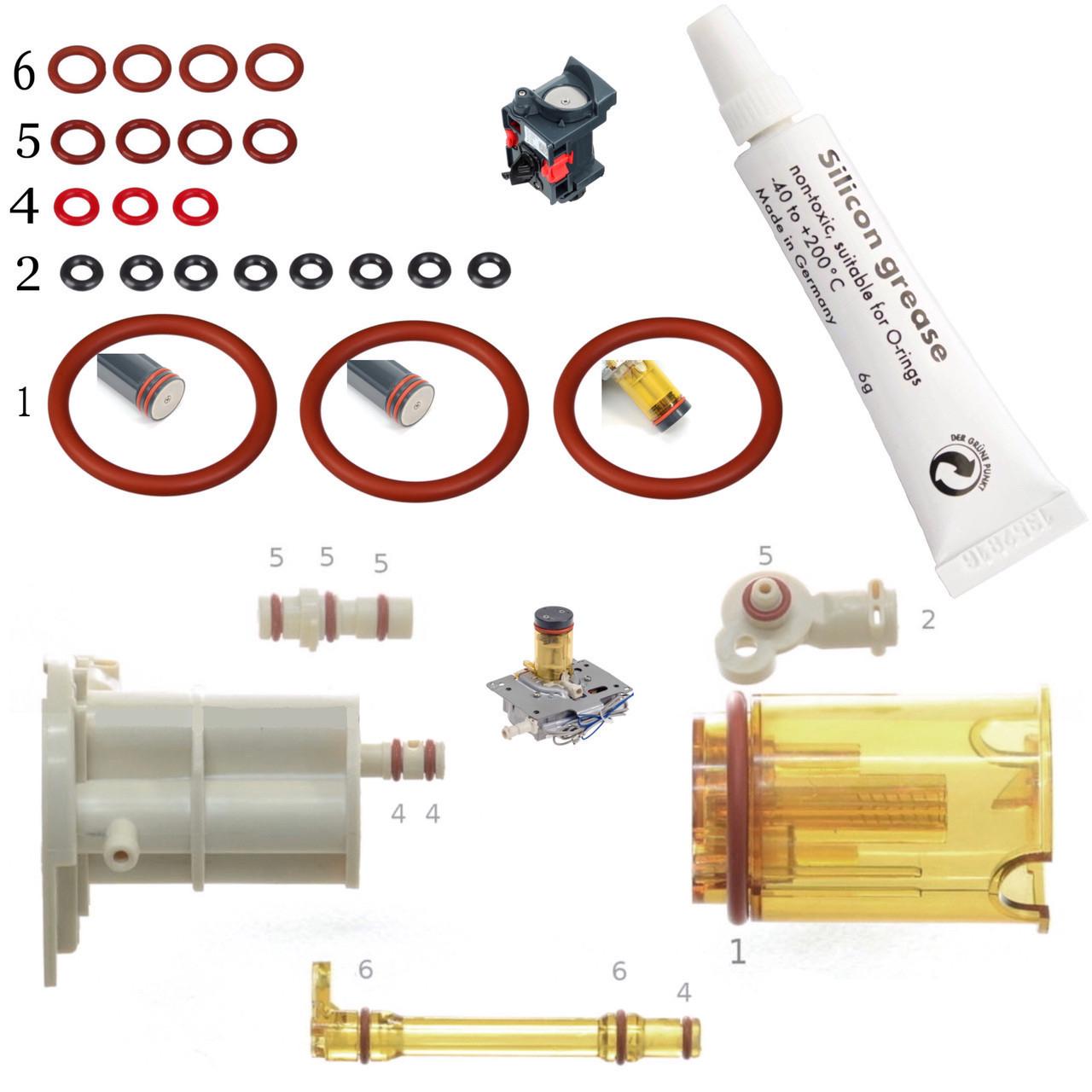 Ремкомплект XL заварного блоку і поршня термоблоку зі змазкою Silikonfett для кавомашини Delonghi EAM- (1507488731) - фото 4