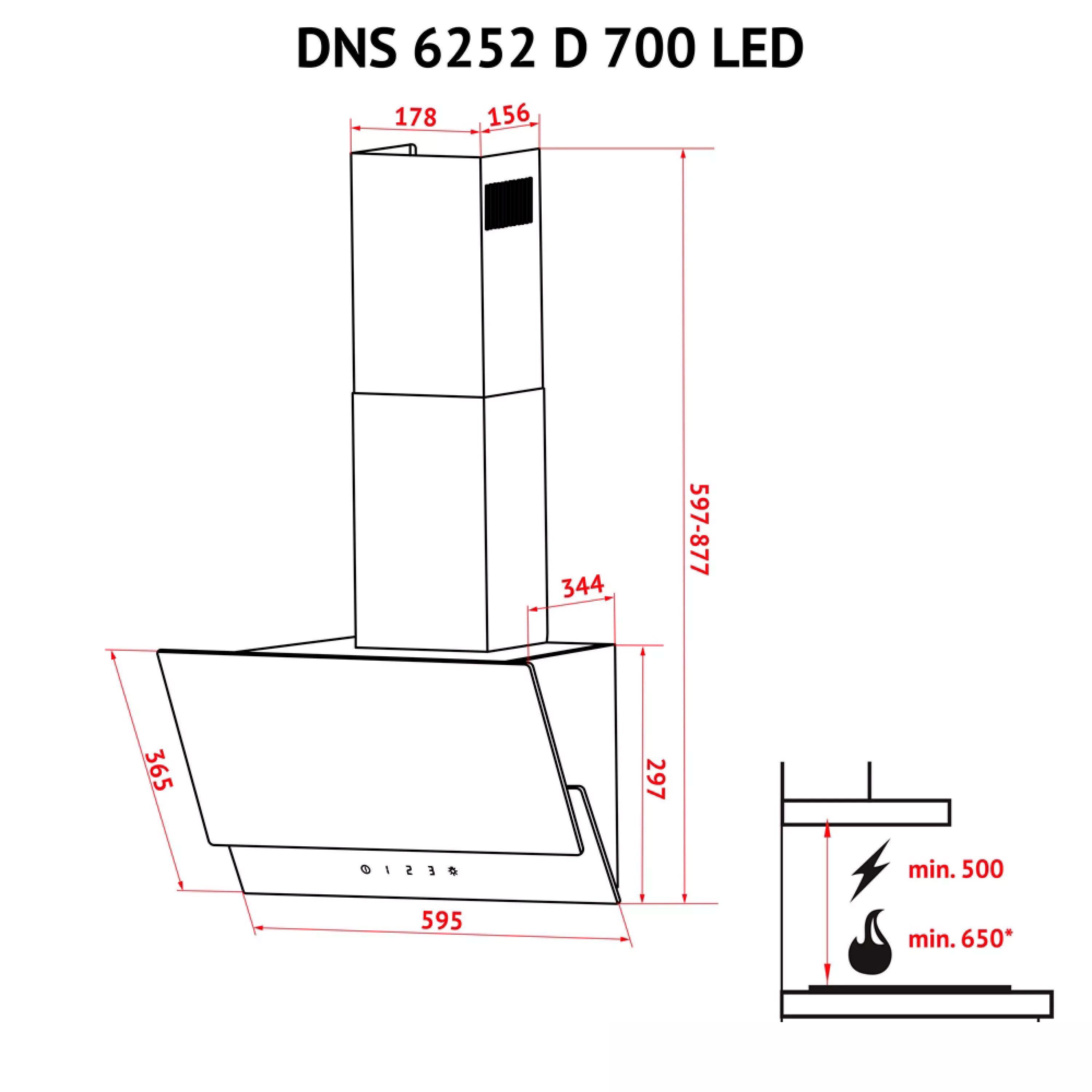 Витяжка PERFELLI DNS 6252 D 700 WH LED - фото 13 Витяжка PERFELLI DNS 6252 D 700 WH LED - фото 13