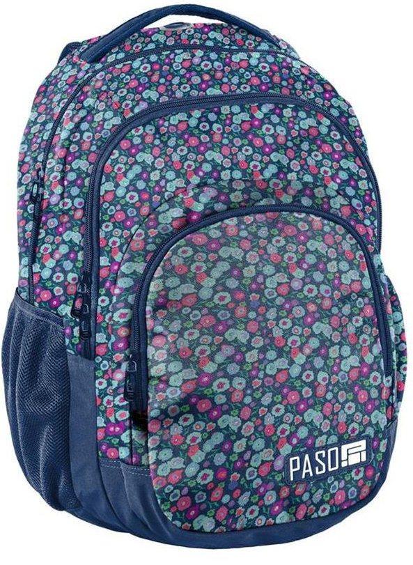Рюкзак женский городской Paso 18-2706KW 30 л с принтом Синий