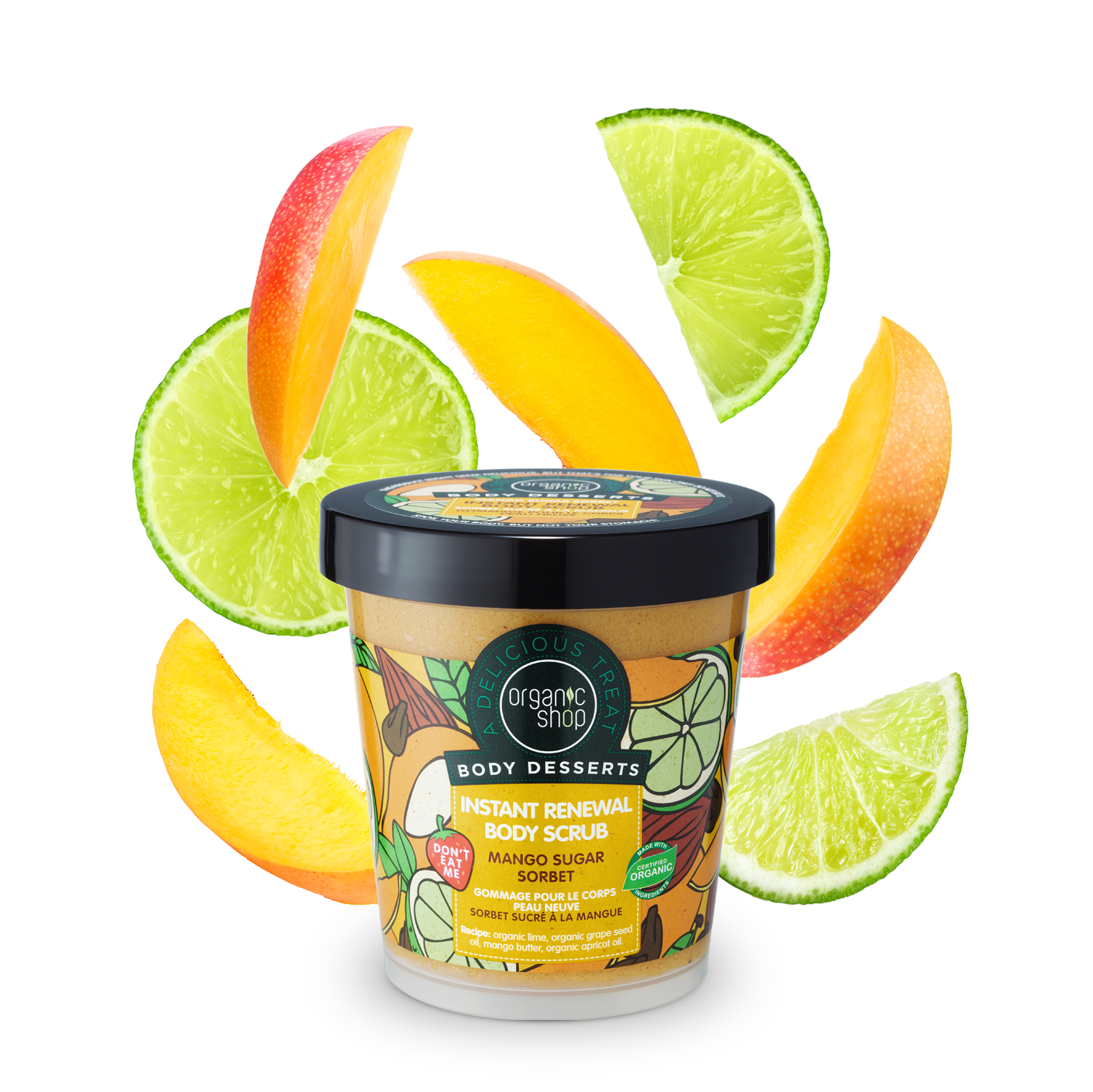 Cкраб для тіла ORGANIC SHOP Body Desserts цукровий Mango Sugar Sorbet 450 мл