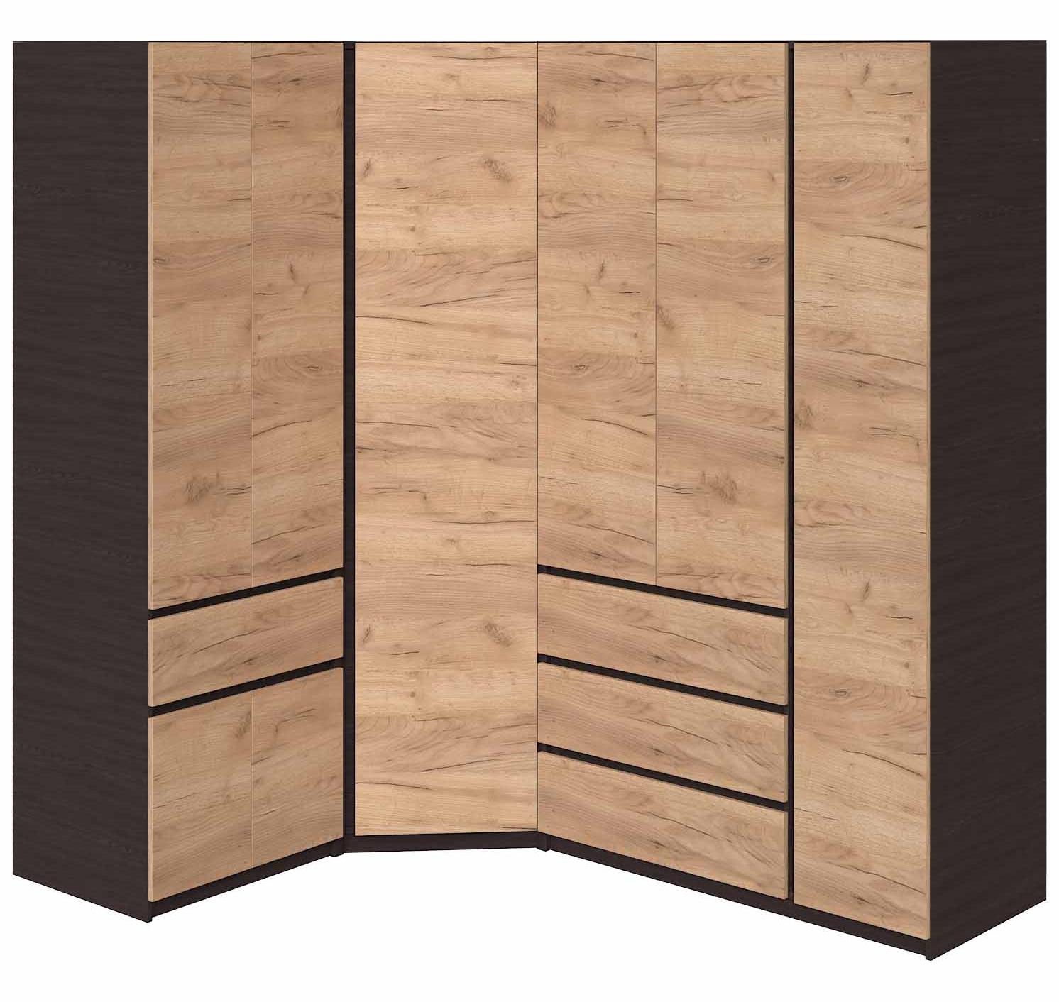 Шафа стінка кутова Майстер Форм Брайт 1450/2050х520х2000 мм Венге магія/Дуб крафт золотий (32923) - фото 1