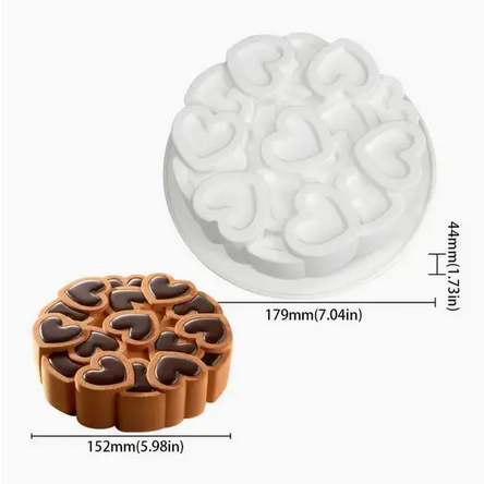 Форма силіконова для торта Серце до серця кругла 15,2 см (UC-3434) - фото 2