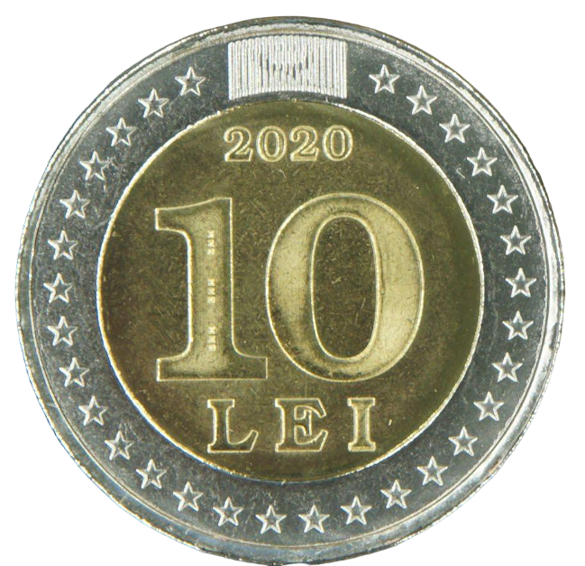 Коллекционная монета Молдова 2020 10 леев 30 лет национальному флагу UNC