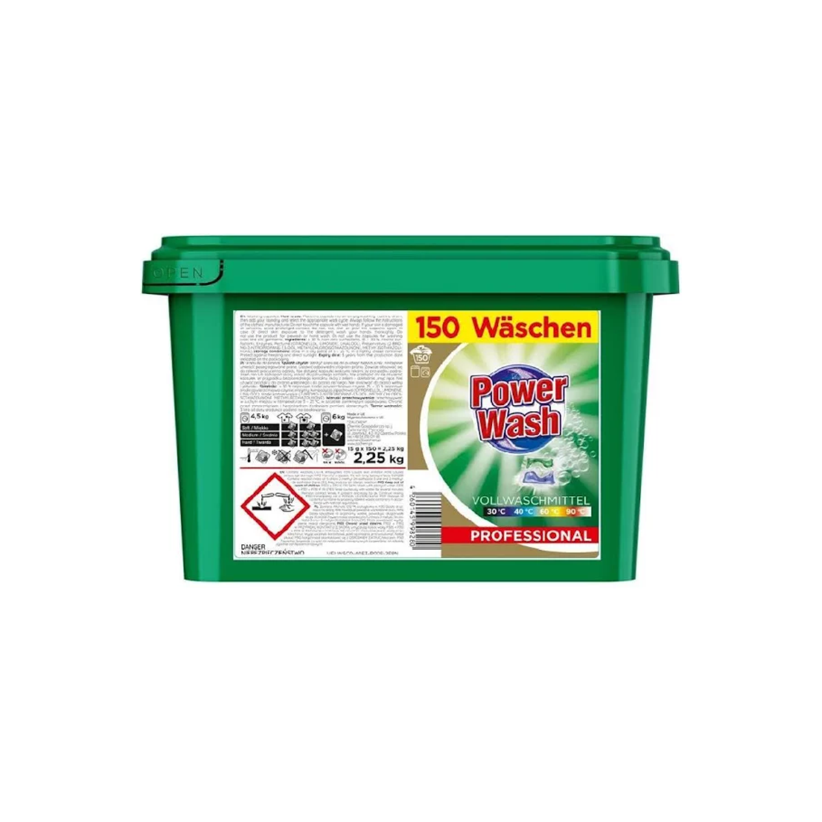 Капсулы для стирки Power Wash Professional Vollwaschmittel 150 шт. (106897) - фото 1