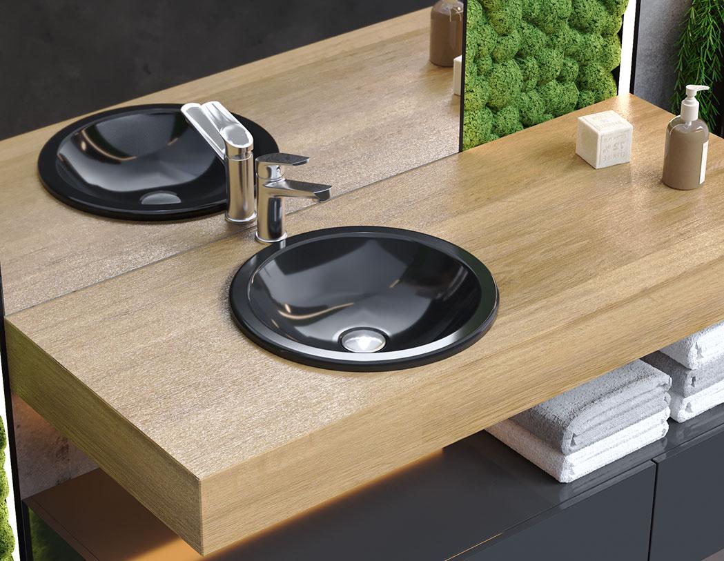 Умывальник накладной Status Adel Low Black (31454600)