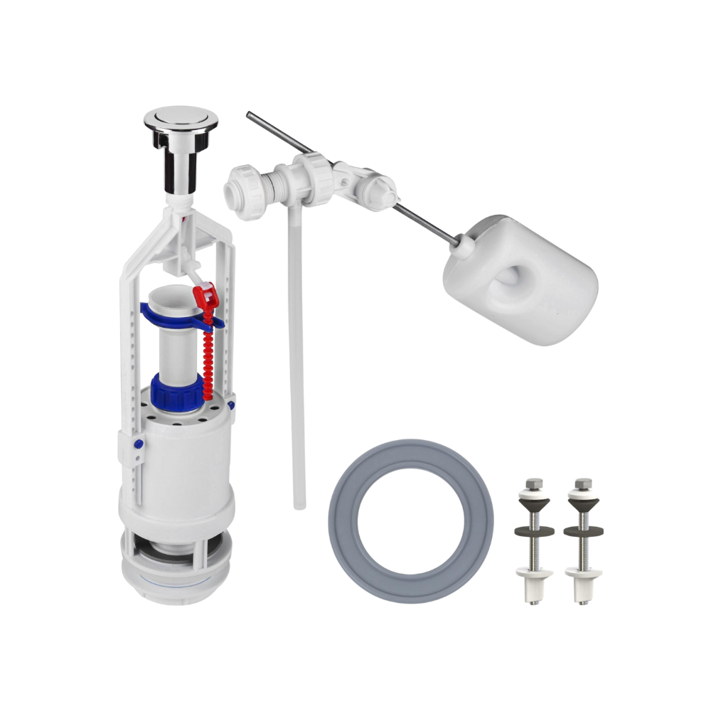 Комплект арматуры для сливного бачка SoloPlast АБк-01 с боковым подводом с функцией СТОП (2522216738)