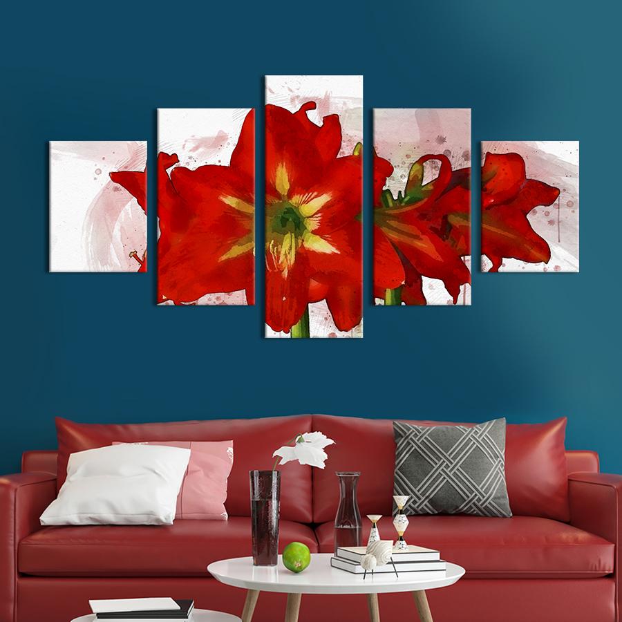 Картина на холсте Красный амариллис 187x94 см (771-52)