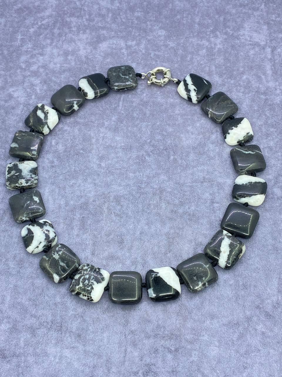 Бусы агат 44 см Белый (581)