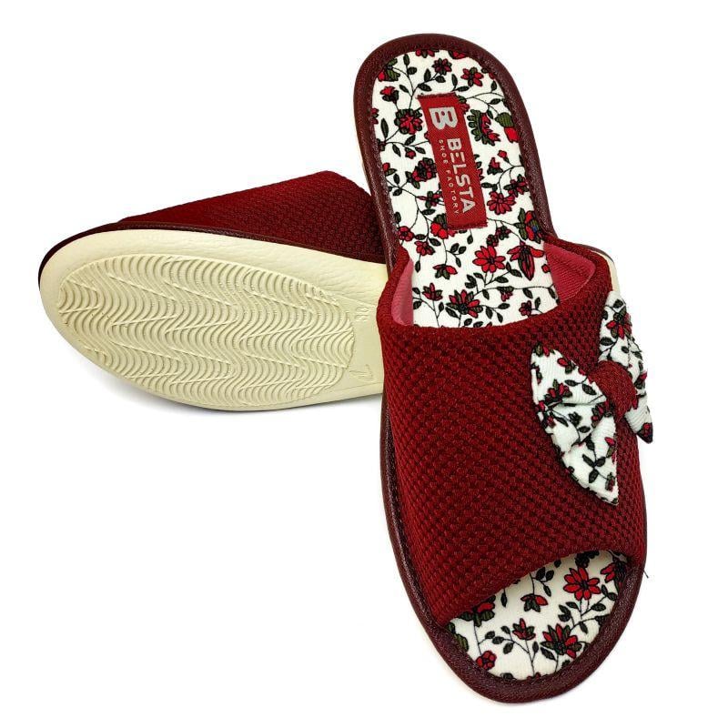 Тапочки домашние женские БЕЛСТА с бантиком 87-12 p. 40 25,5-26 см Бордовый