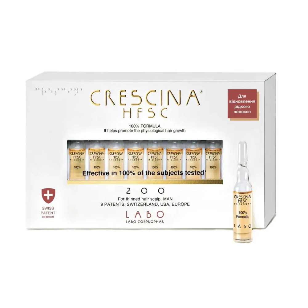Засіб для росту волосся для чоловіків Crescina HFSC Transdermic 200 20х3,5 мл