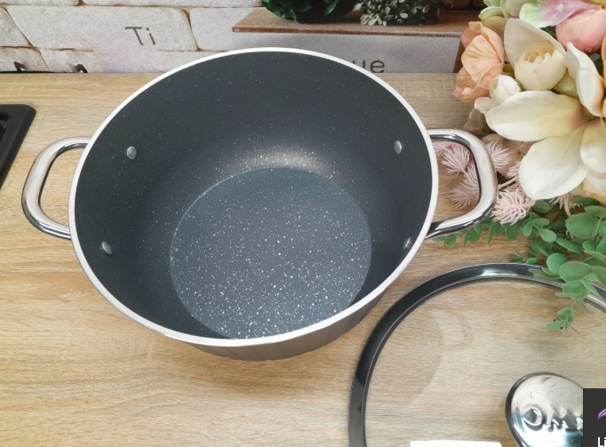 Каструля з кришкою OMS з антипригарним покриттям для газу 4 л Графіт (3118-4) - фото 3 Каструля з кришкою OMS з антипригарним покриттям для газу 4 л Графіт (3118-4) - фото 3