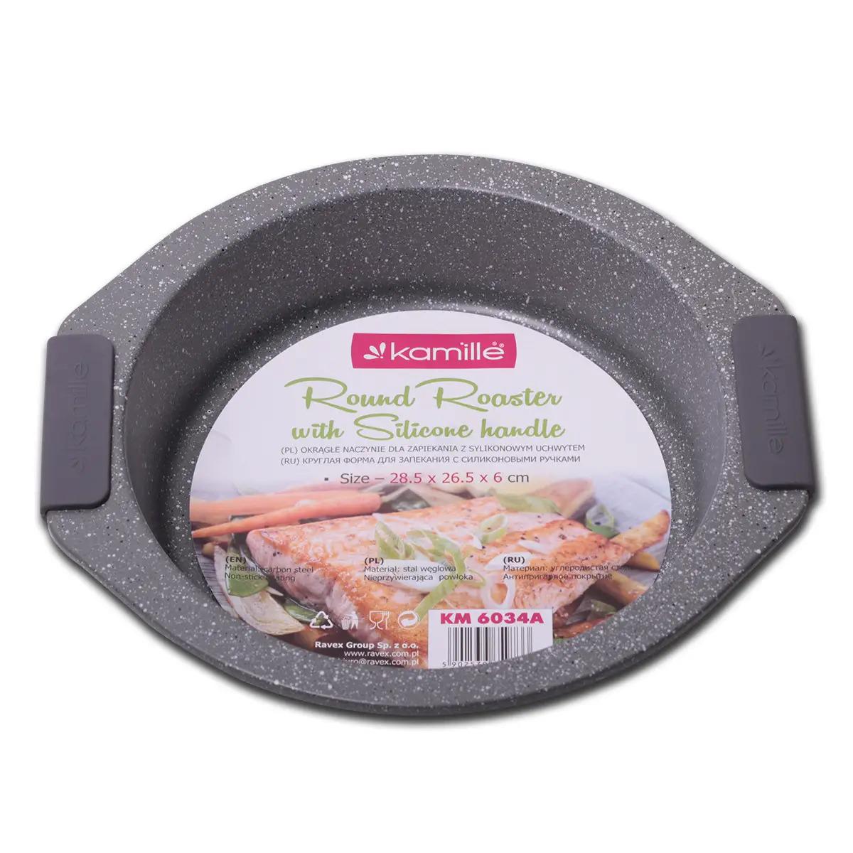 Форма для запекания Kamille Серый 28,5х26,5 см из углеродистой стали (KM-6034A)