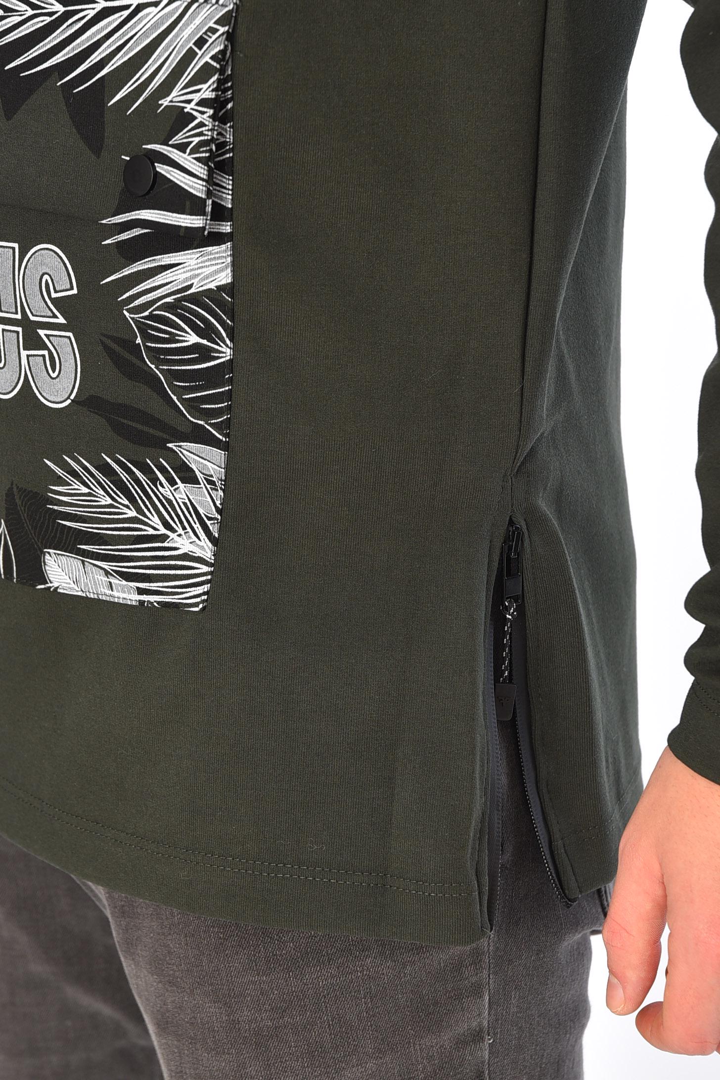 Худи мужское с рисунком L Хаки (193326) - фото 4