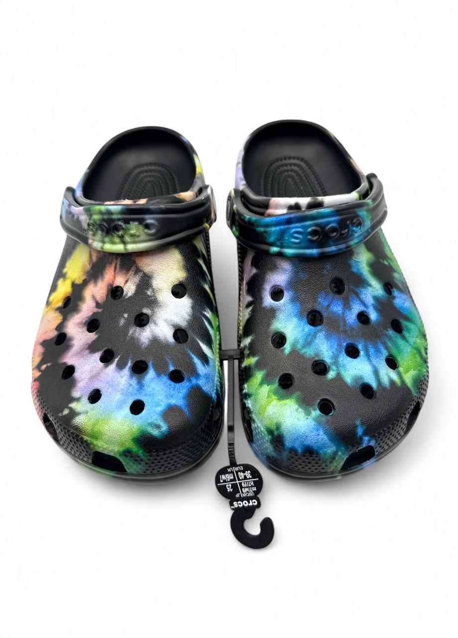 Шльопанці сабо жіночі Crocs Classic tie dye graphic clog 205453-0FN р. 39/40 25 см Кольоровий (2741486934)