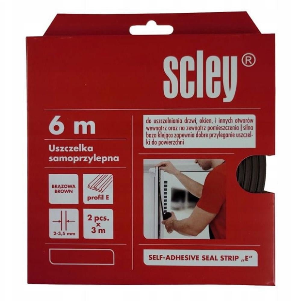 Ущільнювач самоклеючий Scley для вікон та дверей профіль E 2x3 м Коричневий (2500874063)