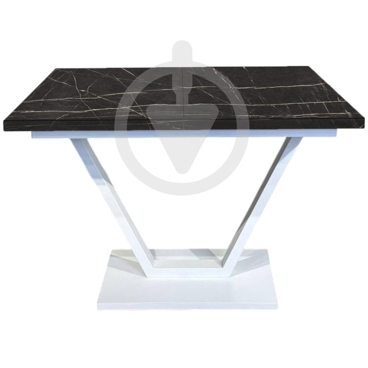 Стіл кухонний розкладний RoMax Vegas Loft 155х75 см П'єтра Гріджіо/Білий Стіл кухонний розкладний RoMax Vegas Loft 155х75 см П'єтра Гріджіо/Білий