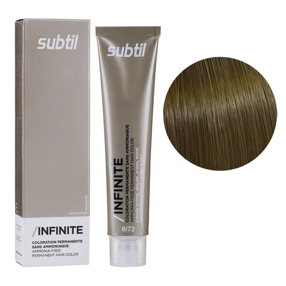 Крем-краска безаммиачная для волос Subtil Infinite Permanent Hair Color 6.72 Темный каштановый блондин перламутровый 60 мл