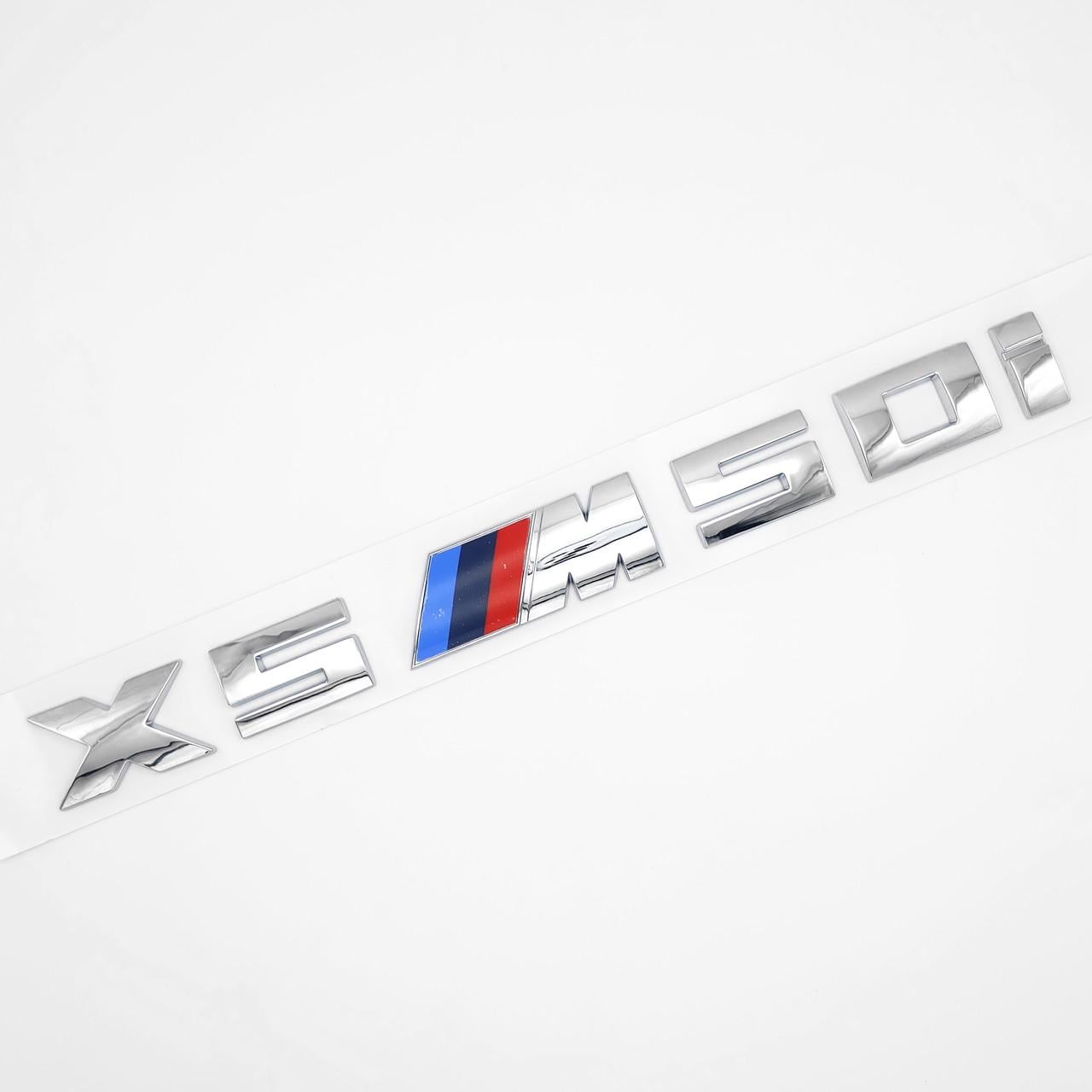 Эмблема надпись X5 M 50I BMW 27,7х2,7 см ABS Хром глянцевый (3038204187)